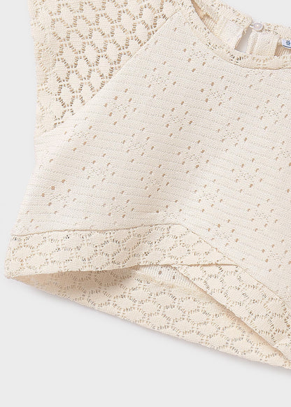 TOP NIÑA PUNTO CALADO HUESO MAYORAL