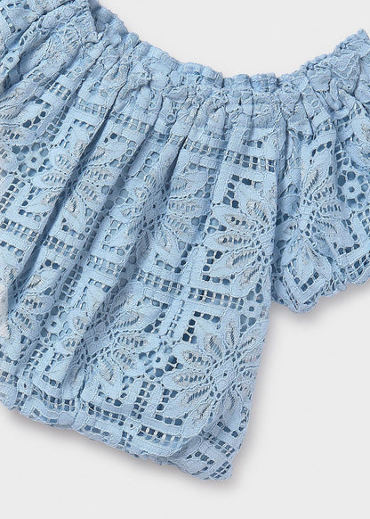 POLERA NIÑA ENCAJE LAGO MAYORAL