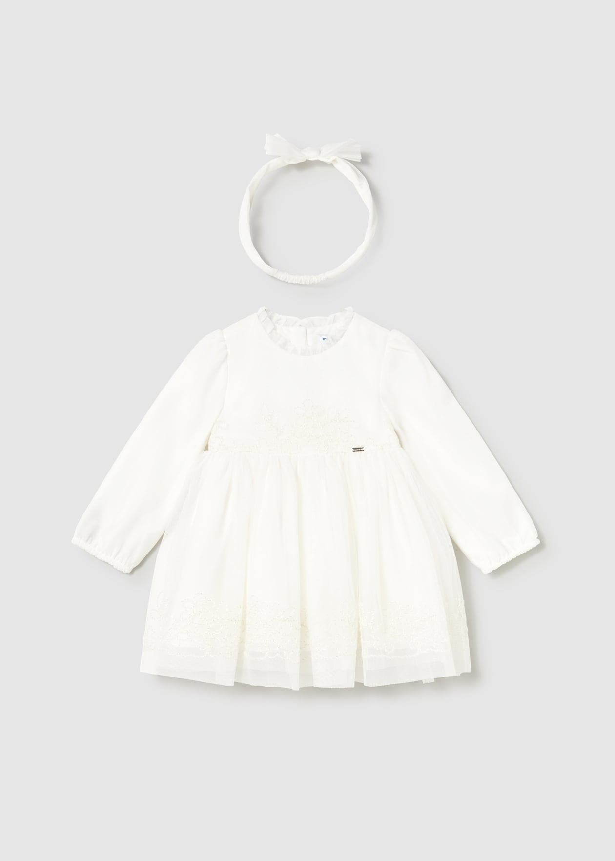 VESTIDO NIÑA CEREMONIA TUL CRUDO MAYORAL
