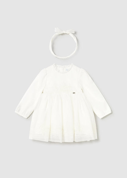 VESTIDO NIÑA CEREMONIA TUL CRUDO MAYORAL