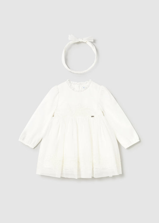 VESTIDO NIÑA CEREMONIA TUL CRUDO MAYORAL