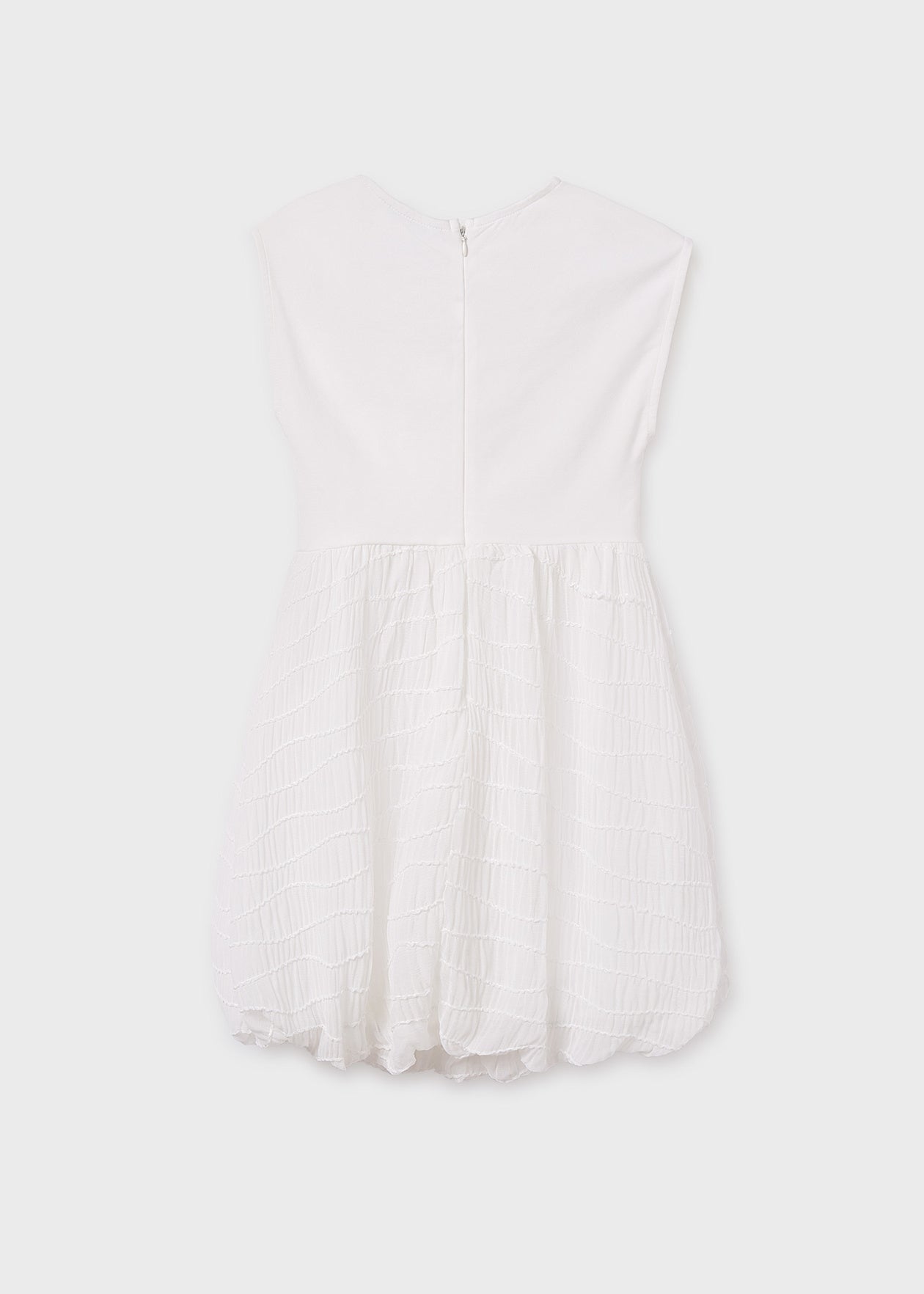 VESTIDO NIÑA COMBINADO GLOBO CRUDO MAYORAL