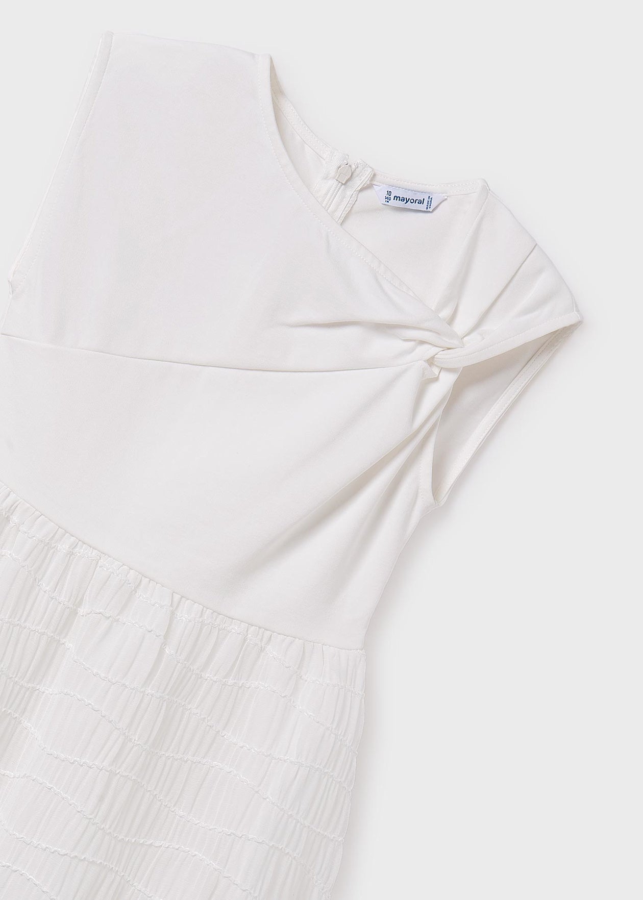 VESTIDO NIÑA COMBINADO GLOBO CRUDO MAYORAL