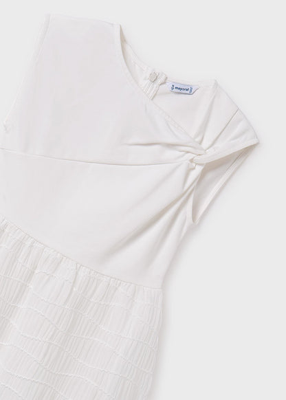 VESTIDO NIÑA COMBINADO GLOBO CRUDO MAYORAL