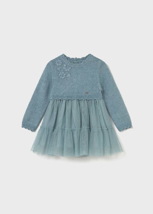 VESTIDO NIÑA COMBINADO TRICOT BLUE MAYORAL