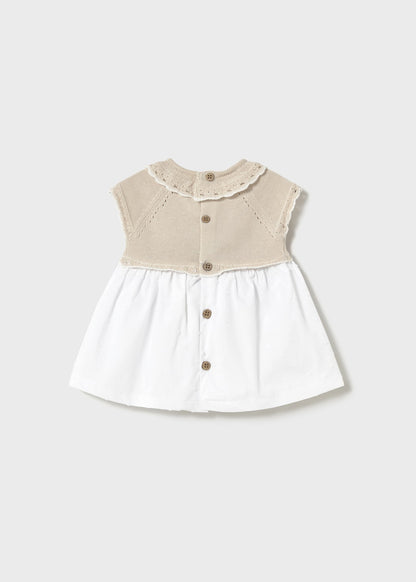 VESTIDO NIÑA COMBINADO PIEDRA MAYORAL