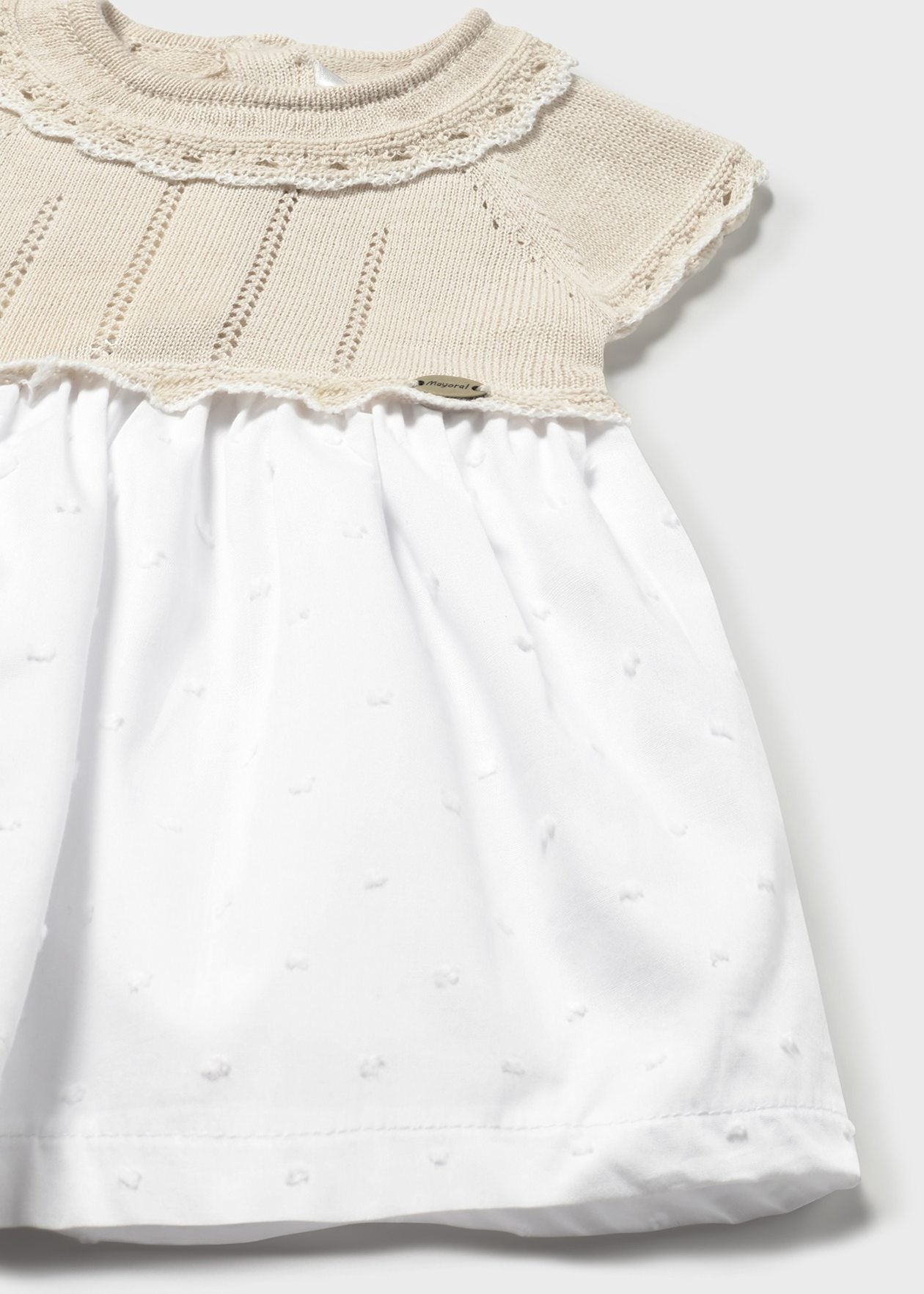 VESTIDO NIÑA COMBINADO PIEDRA MAYORAL