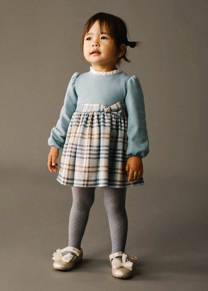 VESTIDO NIÑA CUADROS COMBINADO BLUE MAYORAL