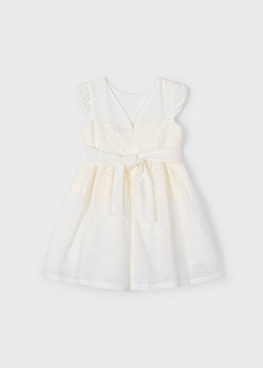 Vestido Niña Puntillas Crudo Mayoral