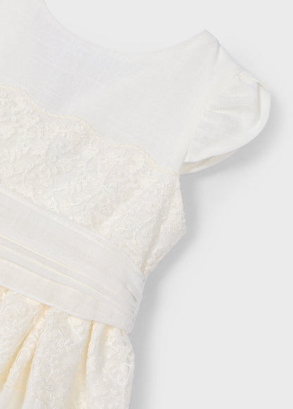 VESTIDOS NIÑA PUNTILLAS CRUDO MAYORAL