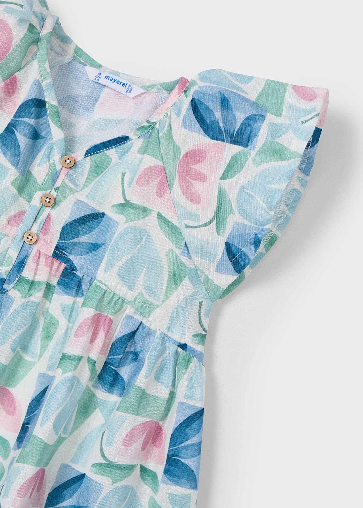 VESTIDO NIÑA ESTAMPADO MENTA MAYORAL