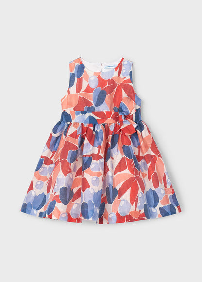 VESTIDO NIÑA ESTAMPADO ROJO MAYORAL