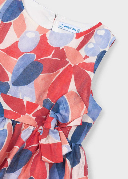VESTIDO NIÑA ESTAMPADO ROJO MAYORAL