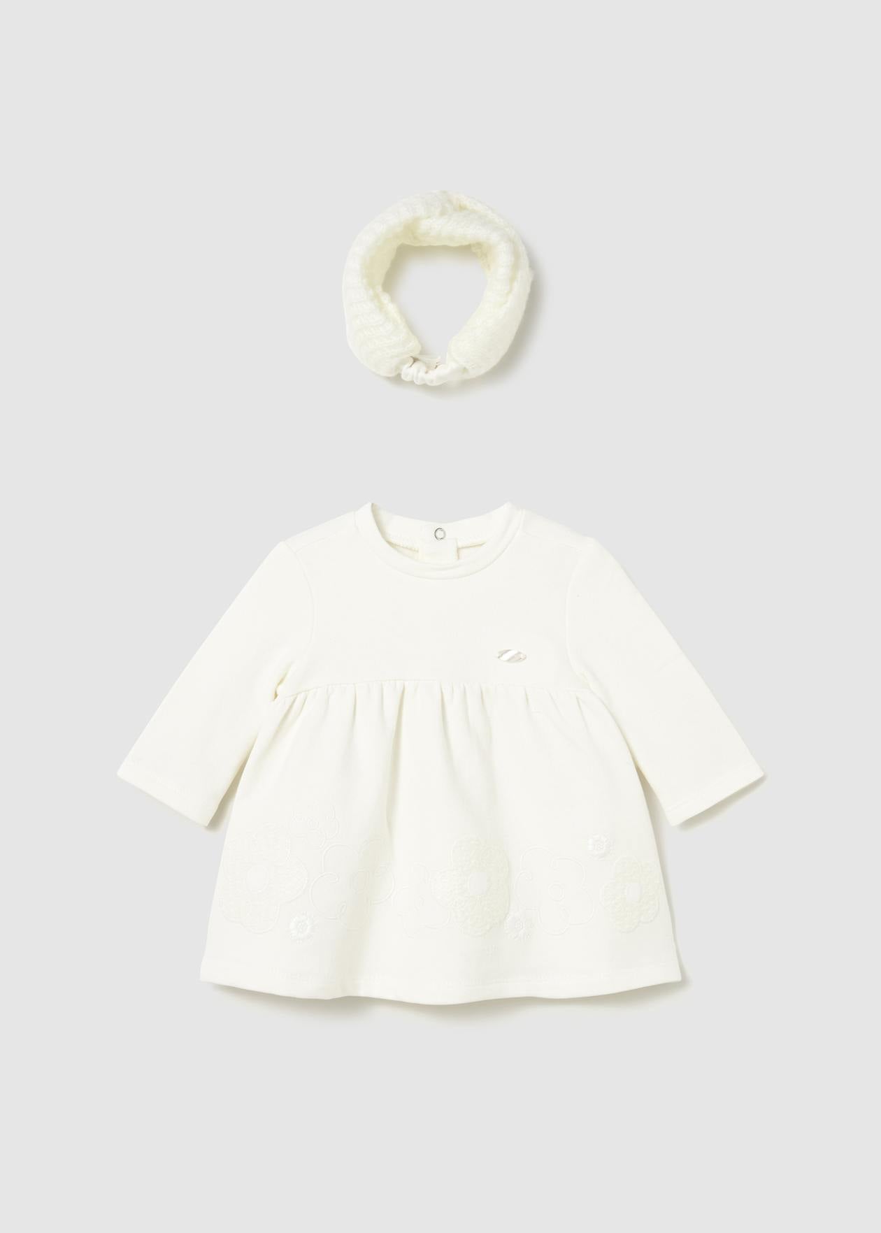 VESTIDO NIÑA CON DIADEMA CRUDO MAYORAL