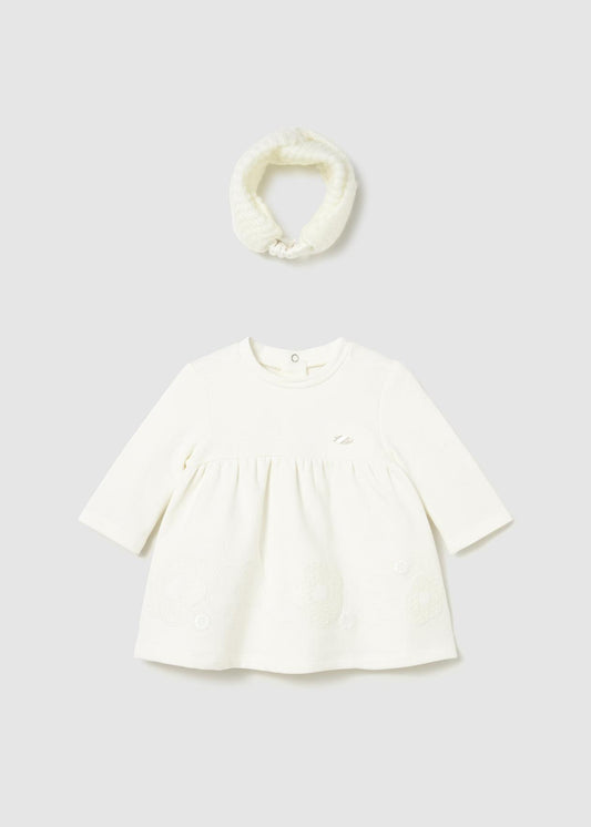 VESTIDO NIÑA CON DIADEMA CRUDO MAYORAL