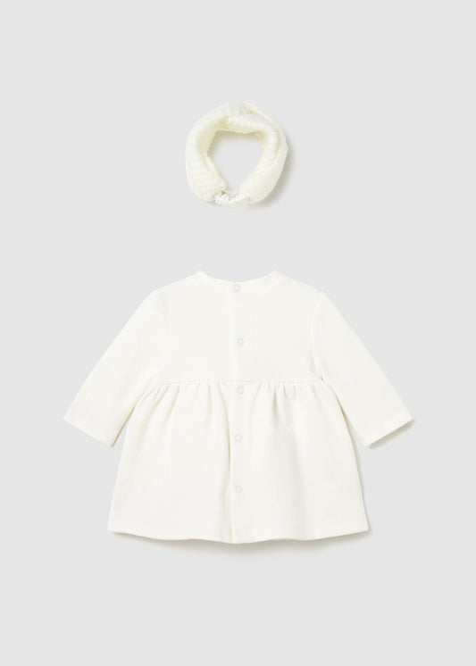 VESTIDO NIÑA CON DIADEMA CRUDO MAYORAL
