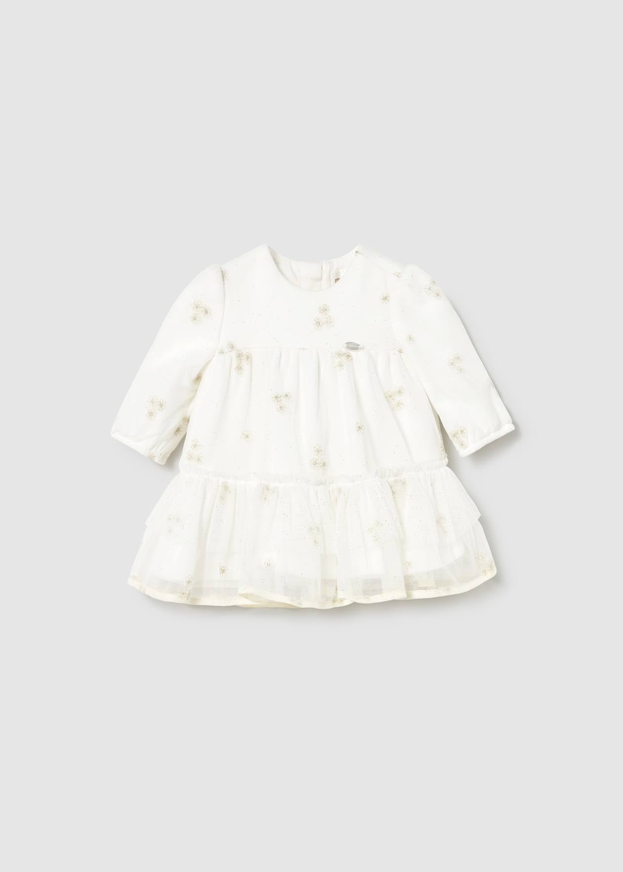 VESTIDO NIÑA CEREMONIA TUL CRUDO MAYORAL