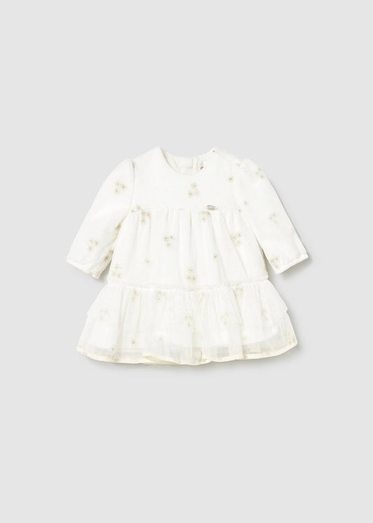 VESTIDO NIÑA CEREMONIA TUL CRUDO MAYORAL