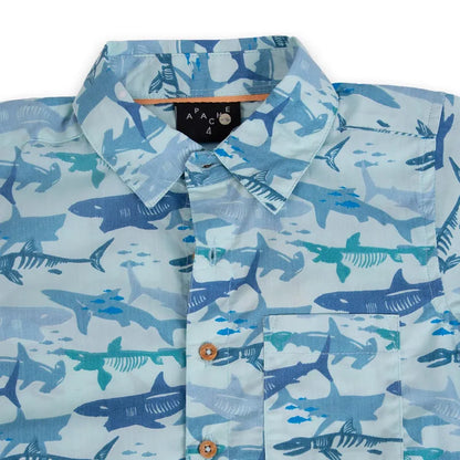 CAMISA NIÑO CELESTE TIBURONES