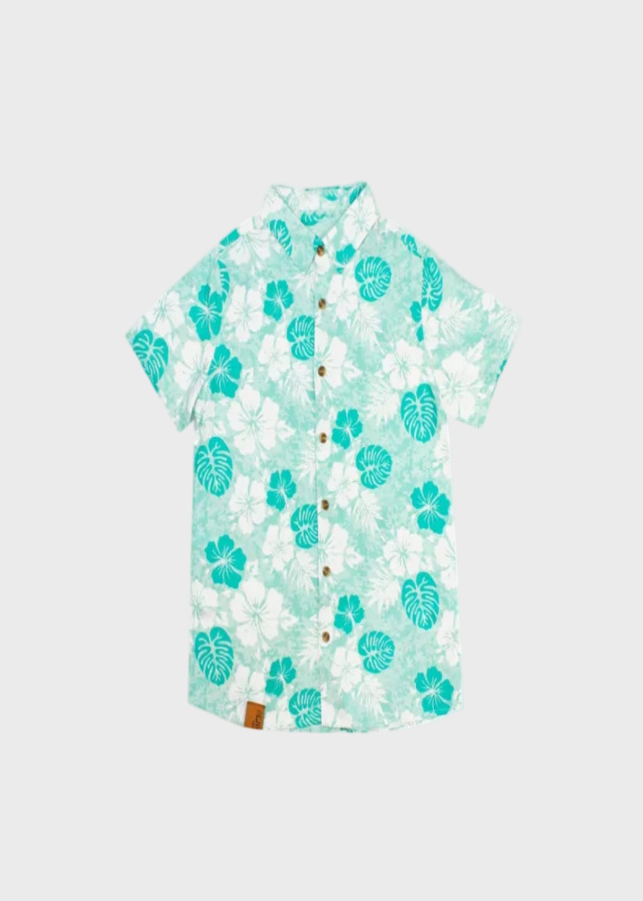 CAMISA NIÑO VERDE HOJAS