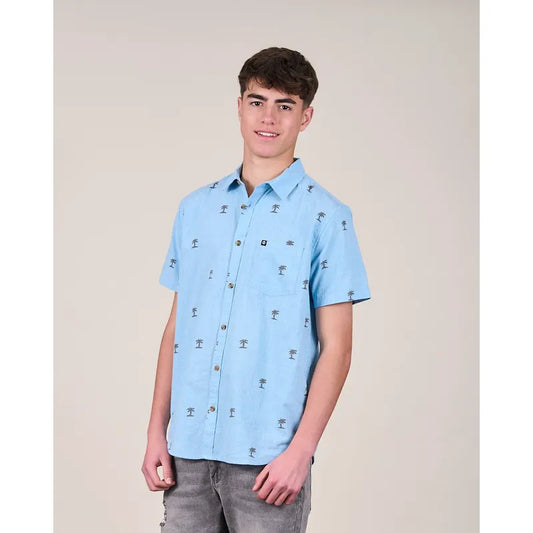 Camisa niño celeste Polemic - detalle